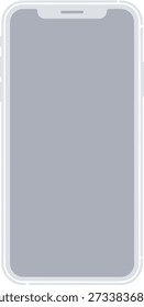 Minimalist smartphone with rounded edges and a sleek design on a white background