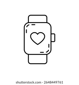 Minimalist smartwatch with heart rate icon, perfect for health, fitness, and wearable technology themes.