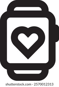 Minimalist smartwatch icon, symbolizing wearable technology and digital lifestyle