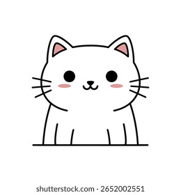 Design de personagem gatinho sorridente minimalista
