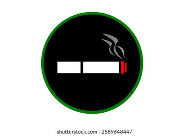 Minimalist Smoking Icon with Bold Colors and Contrasting Design
