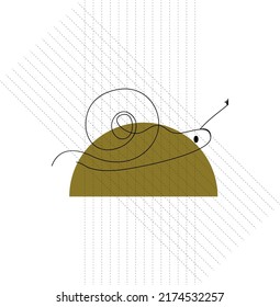 minimalist snail drawing vector design
