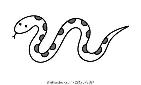 Minimalist snake illustration with spots for educational or nature projects.