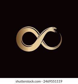 Minimalist Snake Infinity Logo Icon Vector