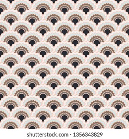Minimalist snake skin scales squama background, vector seamless fabric pattern, tiled textile print. Traditional chinese squama scales seamless arc tiles texture. Dragon skin pattern.