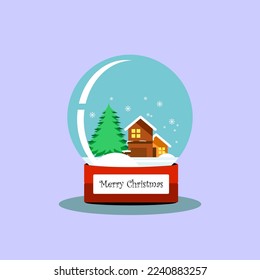 minimalist snow globe vector christmas design