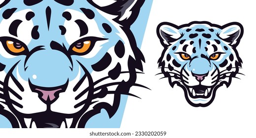 Minimalist Snow Leopard Graphic: Logo-Illustration für Sport- und E-Sport-Teams