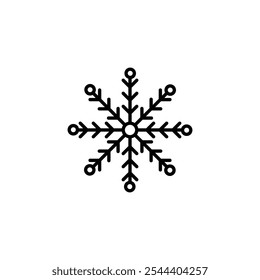 Minimalist Snowflake Icon with Symmetrical Design.