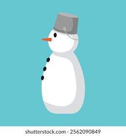 Minimalist snowman illustration with blue background suitable for posters, backgrounds, wallpapers, and more.