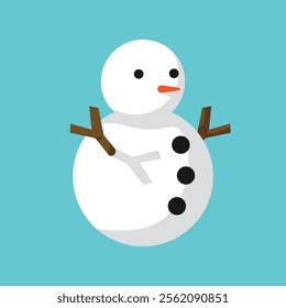 Minimalist snowman illustration with blue background suitable for posters, backgrounds, wallpapers, and more.