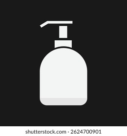 Ícone de distribuidor de sabão minimalista Silhueta branca no gráfico acessório do banheiro preto
