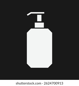 Minimalist Soap Dispenser Icon White Silhouette on Black Geometric Design