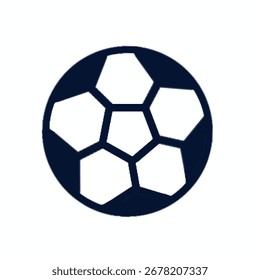 Minimalist soccer ball icon vector in classic black and white design. 