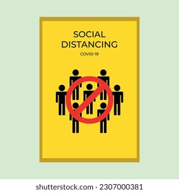 minimalist social distancing flat vector poster illustration design, the beatles inspiration