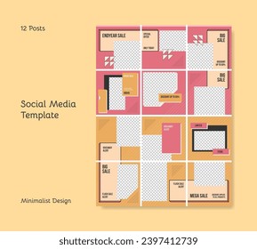 Minimalist social media feeds template.