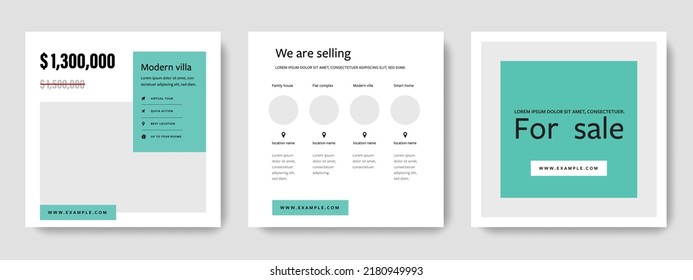 Minimalist social media layouts, simple business post templates, multipurpose bundle for company promotion, creative editable web banners, square corporate designs, universal digital marketing tools 