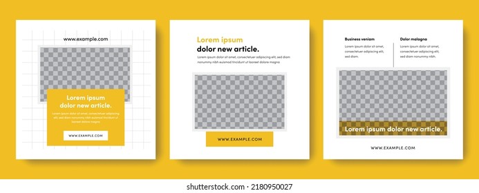 Minimalist social media layouts, simple business post templates, multipurpose bundle for company promotion, creative editable web banners, square corporate designs, universal digital marketing tools 