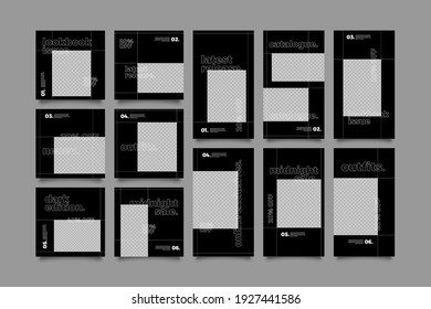 Minimalist social media post and story template. Suitable for social media post and story and web mobile ads. Vector with photo collage	