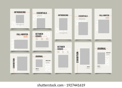 Minimalist social media post and story template. Suitable for social media post and story and web mobile ads. Vector with photo collage	