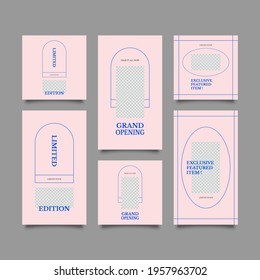 Minimalist social media post and story template. Suitable for social media post and story and web mobile ads. Vector with photo collage	
