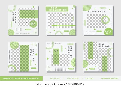 Minimalist Social media post template fashion Sale, Square Banner Vector