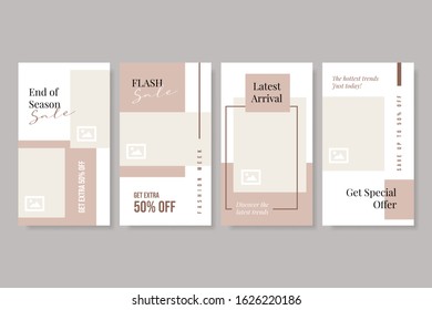 Minimalist social media post template. Simple banner sale template