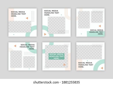 Minimalist Social Media Post Template Collection. Editable Square Banner For Ads.