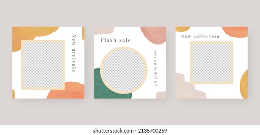 Minimalist social media post template. Trendy editable social media post template. template design. Vector illustration.