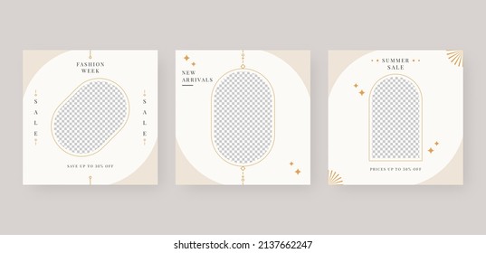 Minimalist social media post template. Trendy editable social media post template. template design. Vector illustration.