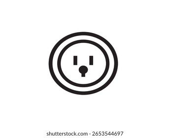 Minimalist Socket Icon with Sleek Modern Design