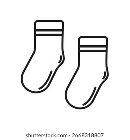 Ilustración de ícono de Vector de calcetines minimalistas aislados en blanco