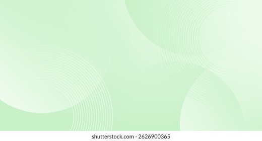 Plano de fundo abstrato suave minimalista em tons de verde e branco gradiente com círculos. Estilo de efeito de círculo geométrico, fundo abstrato. 