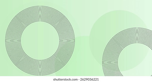 Plano de fundo abstrato suave minimalista em tons de verde e branco gradiente com círculos. Estilo de efeito de círculo geométrico, fundo abstrato.