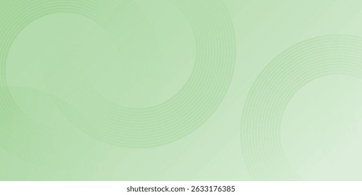 Minimalist soft Abstract Background in Gradient green and white Tones with Circles. Circle effect style geometric modern arts