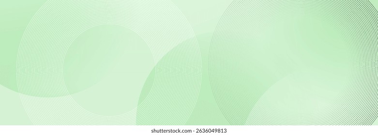 Minimalist soft Abstract Background in Gradient green and white Tones with Circles. Circle effect style geometric, abstract background. 