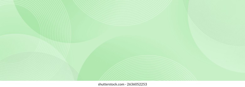 Minimalist soft Abstract Background in Gradient green and white Tones with Circles. Circle effect style geometric.