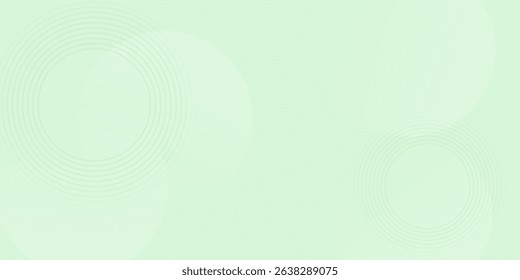 Minimalist soft Abstract Background in Gradient green and white Tones with Circles. Circle effect style geometric, abstract background. 