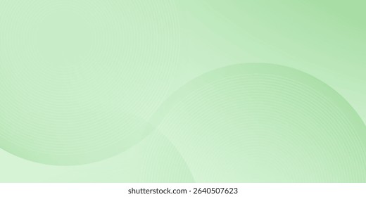 Minimalist soft Abstract Background in Gradient green and white Tones with Circles. Circle effect style geometric, abstract background. 