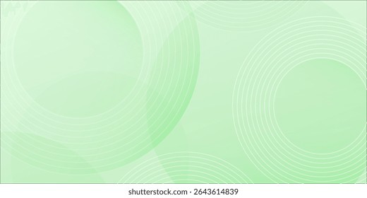 Minimalist soft Abstract Background in Gradient green and white Tones with Circles. Circle effect style geometric, abstract background. Eps10