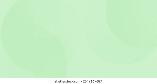 Plano de fundo abstrato suave minimalista em tons de verde e branco gradiente com círculos. Estilo de efeito de círculo geométrico, fundo abstrato. 