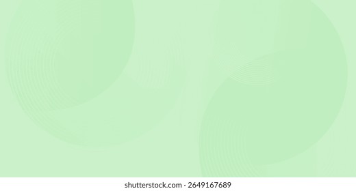 Plano de fundo abstrato suave minimalista em tons de verde e branco gradiente com círculos. Estilo de efeito de círculo geométrico, fundo abstrato. 