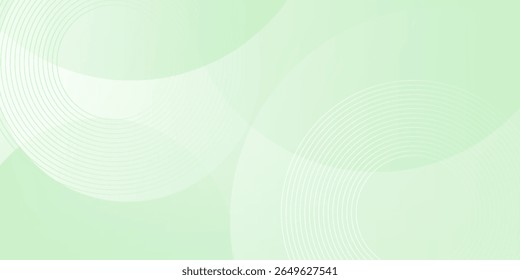 Plano de fundo abstrato suave minimalista em tons de verde e branco gradiente com círculos. Estilo de efeito de círculo geométrico, fundo abstrato. 