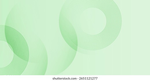 Minimalist soft Abstract Background in Gradient green and white Tones with Circles. Circle effect style geometric, abstract background, eps10