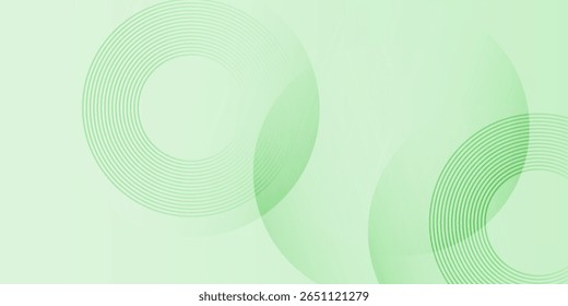 Minimalist soft Abstract Background in Gradient green and white Tones with Circles. Circle effect style geometric, abstract background, eps10