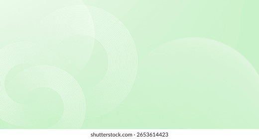 Plano de fundo abstrato suave minimalista em tons de verde e branco gradiente com círculos. 