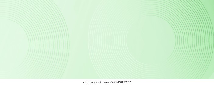 Minimalist soft Abstract Background in Gradient green and white Tones with Circles. Circle effect style geometric, abstract background. presentation, suit for bussines, eps10