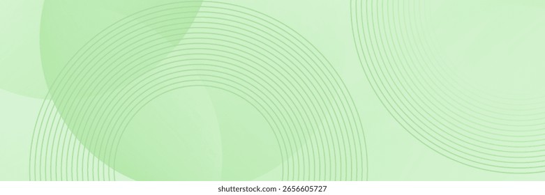 Minimalist soft Abstract Background in Gradient green and white Tones with Circles. Circle effect style geometric, abstract background. 