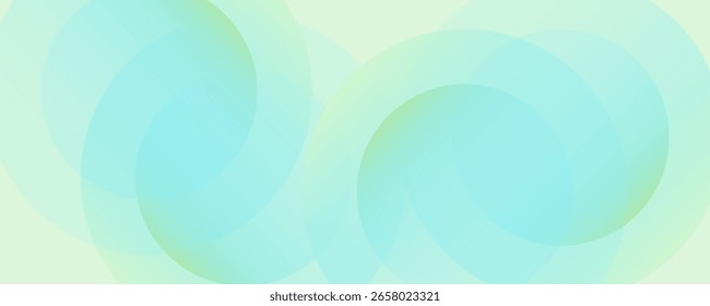 Minimalist soft Abstract Background in Gradient green and white Tones with Circles. Circle effect style geometric, abstract background.
