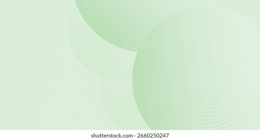 Fondo Abstractas suave minimalista en tonos verdes y blancos degradados con círculos. Estilo de efecto de círculo geométrico, fondo moderno
