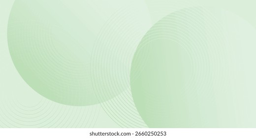 Fondo Abstractas suave minimalista en tonos verdes y blancos degradados con círculos. Estilo de efecto de círculo geométrico, fondo moderno